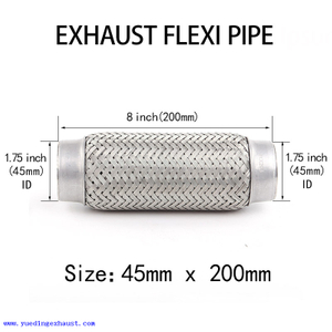 Solda de 45 mm x 200 mm em tubo flexível de reparo de junta de escape de aço inoxidável